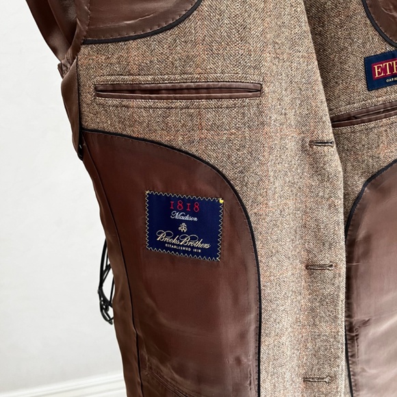 Brooks Brothers Men's Mens Brown Wool/Cashmere Blazer Jacket 38R Three 3 Buttons - Picture 11 of 16